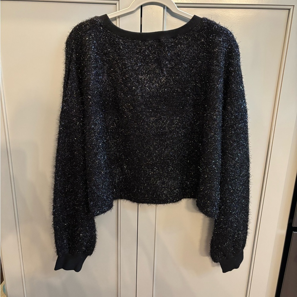 Peach Love Spooky long sleeve shimmery top sz LG Halloween - Picture 5 of 6